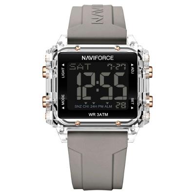 Relógio Esportivo Feminino Quadrado Digital Pulseira De Silicone Cinza