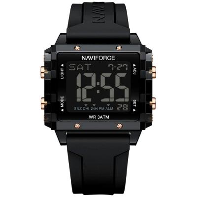 Relógio Esportivo Feminino Quadrado Digital Pulseira De Silicone Preto