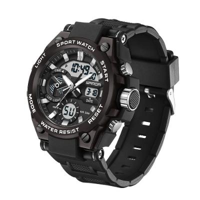 Relógio Esportivo Masculino Dual Display Digital Led Branco