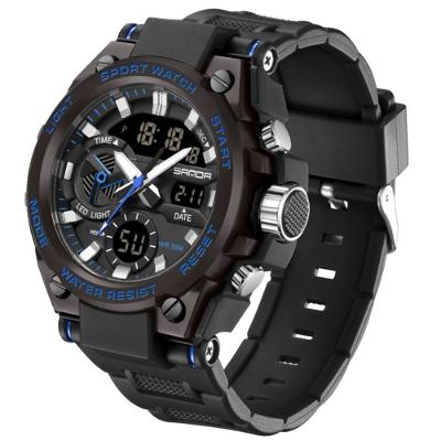 Relógio Esportivo Masculino Dual Display Digital Led Azul