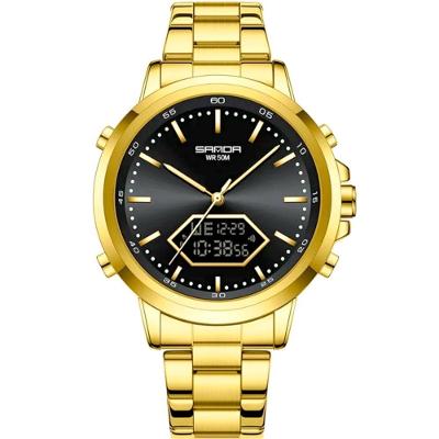 Relógio De Pulso Esportivo Masculino Quartzo Anadigi 5atm Dourado