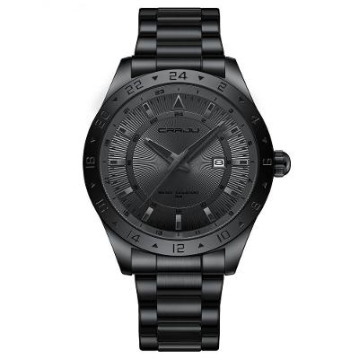 Relógio De Quartzo Design Ouro Aço Inoxidável Com Ponteiross Preto