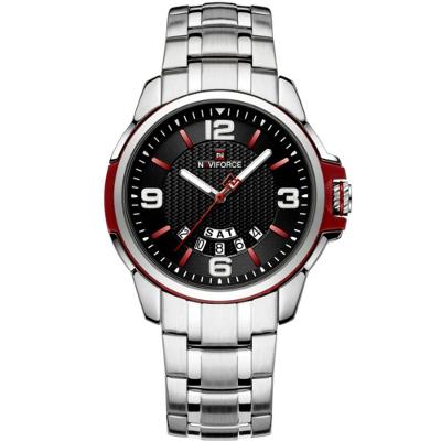 Relógio De Pulso Em Aço Inoxidável Clássico Esportivo Nf9215s Vermelho