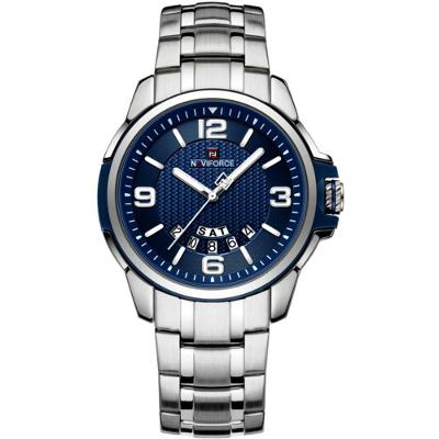 Relógio De Pulso Em Aço Inoxidável Clássico Esportivo Nf9215s Azul