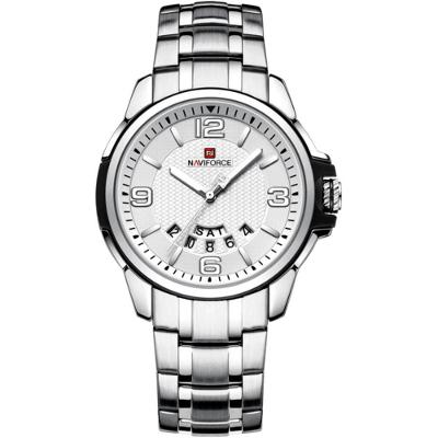 Relógio De Pulso Em Aço Inoxidável Clássico Esportivo Nf9215s Branco