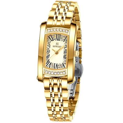 Relógio De Pulso Feminino Quartzo Aço Inoxidável Dourado