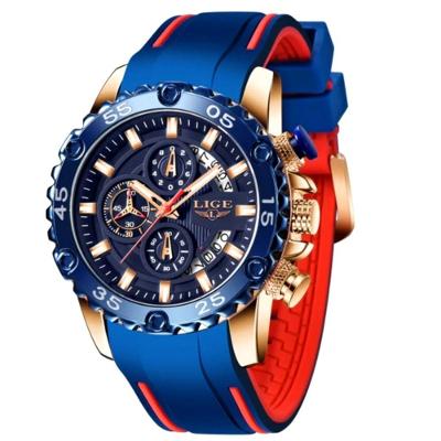 Relógio Masculino Pulseira De Silicone Esportivo De Quartzo Azul
