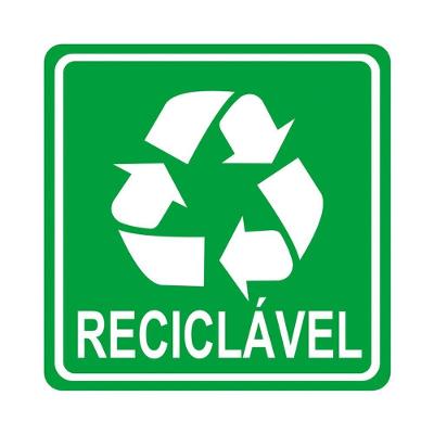 Adesivo Lixo Reciclavel 1 Unidade 10cmx10cm Cor Verde