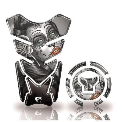 Protetor Tanque E Bocal Honda + 2018 Caveira Mexicana Cor Preto