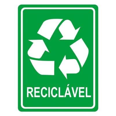 Adesivo Lixo Reciclavel 1 Unidade 20cmx15cm Cor Verde