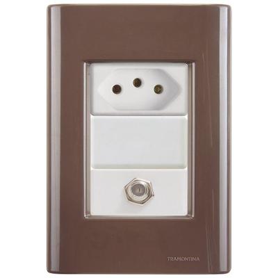 Cj Tomadas 10a E Tv Sat Coaxial Giz Café Tramontina Completo Pronto Tramontina