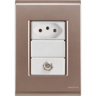Cj Tomadas 10a E Tv Sat Coaxial Liz Ouro Velho Tramontina Completo Pronto Tramontina
