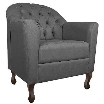 Poltrona Decorativa Julia Linho - Adj Decor Cor Cinzaescuro