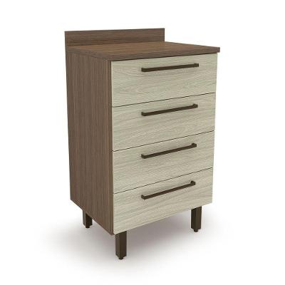 Balcao Evolution Plus 60cm 4 Gavetas Tannat legno Crema Batrol Tannat legno Crema