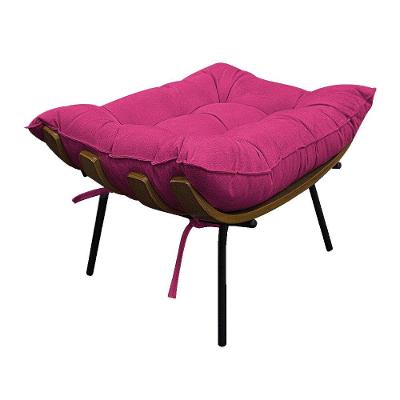 Puff Decorativo Costela Base Fixa Suede Pink