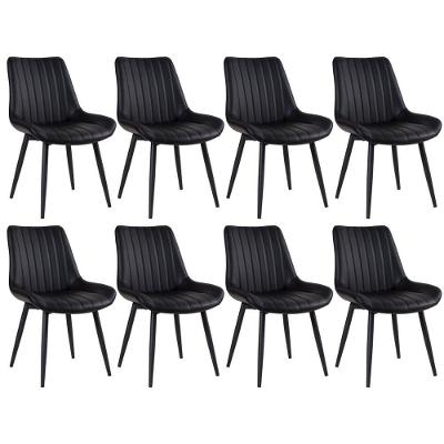 Kit 8 Cadeiras Estofadas Design Industrial Chicago Preto