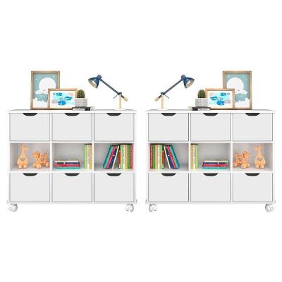 Kit 2 Nichos Organizadores Com Rodízios Toys Q01 6 Gavetas Branco - Mpozenato
