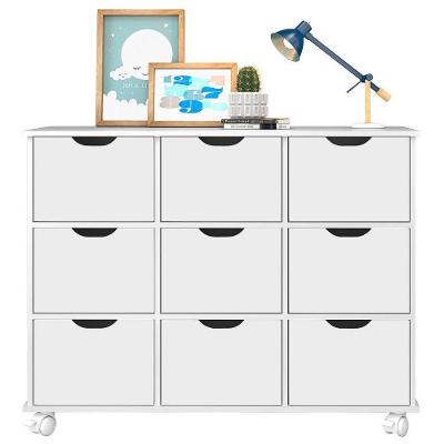 Nicho Multifuncional Com Rodízios Toys 9 Gavetas Branco
