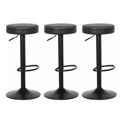 Kit 3 Banquetas Estofadas p/Cozinha Americana Gir.preto
