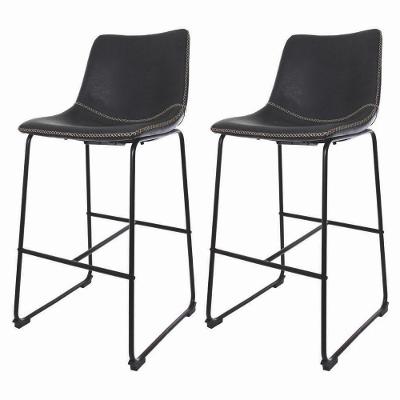 Kit 2 Banquetas Estofadas c/encosto p/Cozinha Brusque preto