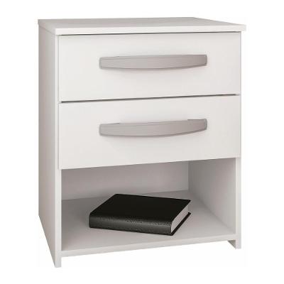 Mesa De Cabeceira Com 2 Gavetas Multimóveis Cr35151 Branco Branco