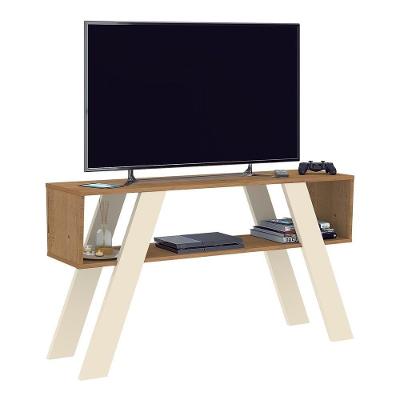 Rack Tv Até 55" Retrô 119cm Multimóveis Cr45216 Canelato Rústico/natura Off White