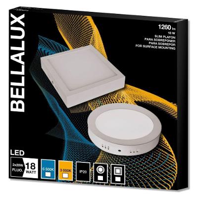 Painel De Led Sobrepor 18w Quadrado Branco 3000k Bellalux 18w 3000k Sobrepor