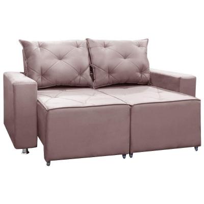 Sofá Retrátil E Reclinável 2 Lugares Bariloche 1.50cm C/ Molas - Veludo Rose