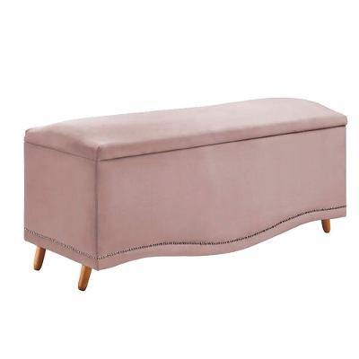 Calçadeira Sapateira Baú Holanda 160cm De Largura Veludo Star Confort Rose