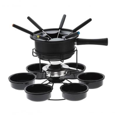 Aparelho De Fondue Antiaderente Base Giratória Carroussel 16 Peças Para Fondue De Chocolate Queijo