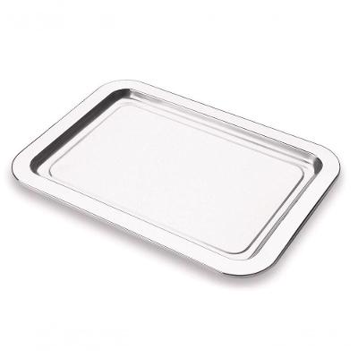 Bandeja Inox Multiuso Servir Café Organizador 25x34 Cm Casa Organização Multiuso Bar Decorativo