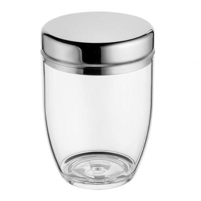 Pote Multiuso Tampa Inox Banheiro Casa Porta Condimentos 300ml Banheiro Porta Cotonete Organizador