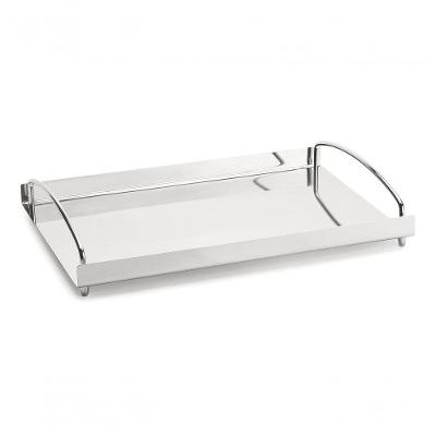 Bandeja Grande De Aço Inox 40x26 Cm Com Alças Café Chá Bar Servir Decorativa Decoração Banheiro Aço