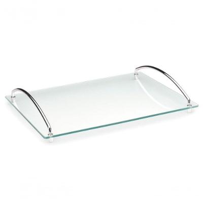 Bandeja De Vidro Decorativa 35x25 Cm Bar Banheiro Andrea Bebidas Aparador Organizador Decoração