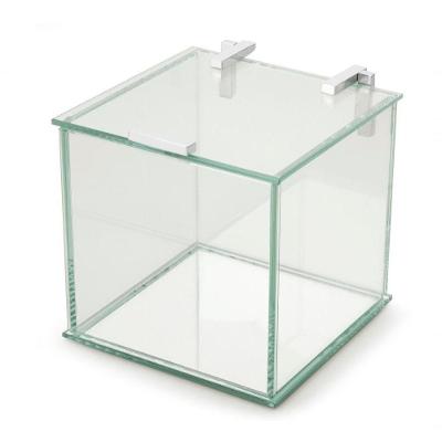 Caixa De Vidro Fundo Espelhado Quadrada Com Tampa Multiuso Organizador Decorativa Jóias Capsulas