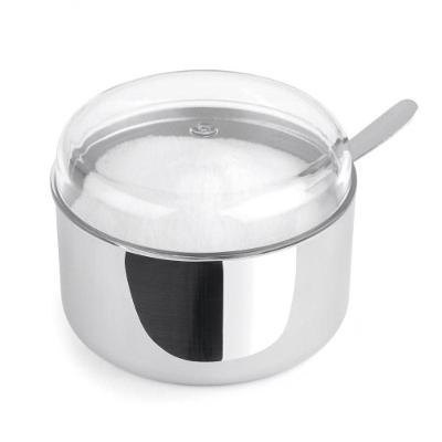Açucareiro De Aço Inox 350g Com Colher Tampa Porta Açucar Cozinha Casa Multiuso Temperos Chá Café