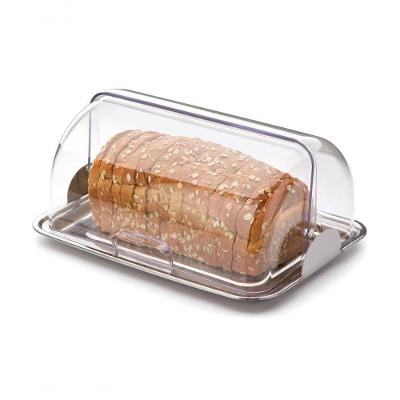 Porta Pão Inox Cúpula Acrílico Basculante Vision Multiuso