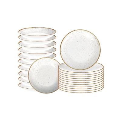 Jogo De Pratos 24 Peças Rústico Marrom Em Porcelana Decorada - Tramontina