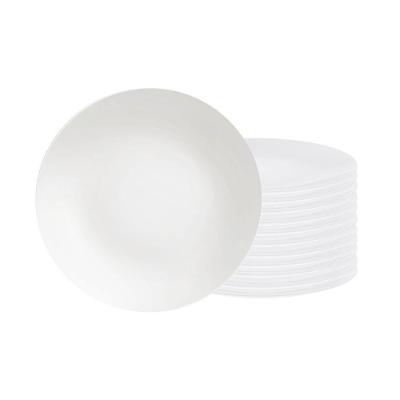 Conjunto De Pratos Raso Leonora 12 Peças Em Porcelana Branca 25 Cm - Tramontina 96010204