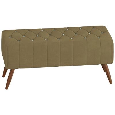 Puff Puf Para Sala 100 Cm Pes Madeira Trit Veludo Sl 945 Peer Sl 945