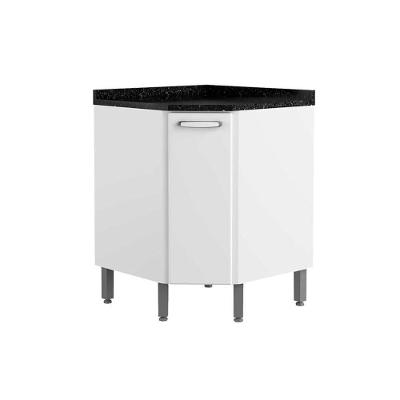 Gabinete de Cozinha Modulado Balcão Canto Oblo Evidence 7115 1 Porta c/Tampo Branco - Bertolini