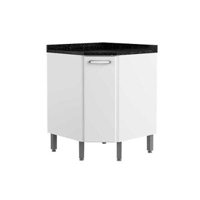 Balcão de Cozinha Modulado  Canto Oblíquo Evidence 7115 1 Porta c/ Tampo Branco - Bertolini