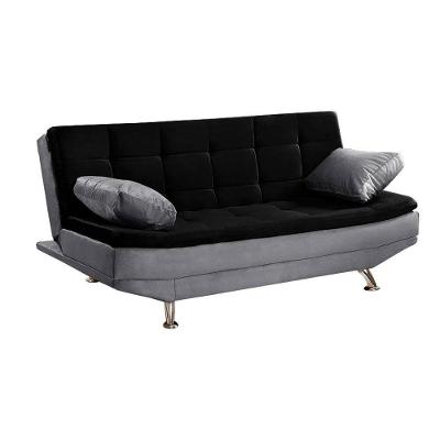 Sofá Cama Valencia 3 Lugares Reclinável Material Preto Com Chumbo - Star Confort Preto Com Chumbo