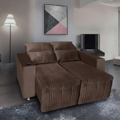 Sofá Retrátil E Reclinável 2 Lugares Madri Suede Marrom Café - Star Confort Marrom Café