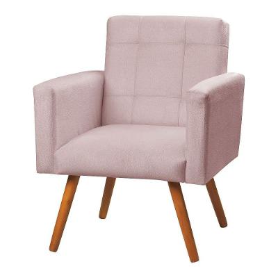 Poltrona Decorativa Sabrina Veludo Star Confort Rose