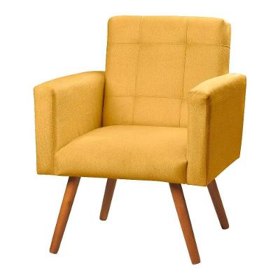 Poltrona Decorativa Sabrina Veludo Star Confort Amarelo