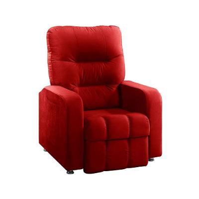 Poltrona Do Papai Reclinável Maldivas Suede Vermelho Star Confort Vermelho
