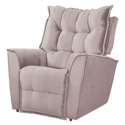 Poltrona Da Mamãe Reclinável Carinho Veludo Star Confort Rose