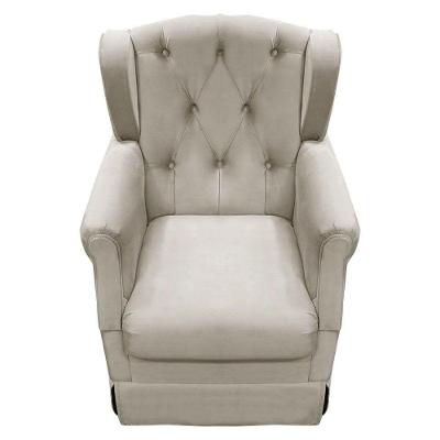 Poltrona Cadeira De Amamentação Balanço Ternura Suede Bege Star Confort Bege