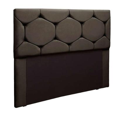 Cabeceira Estofada Helena 1,40 Casal - Veludo Star Confort Chocolate